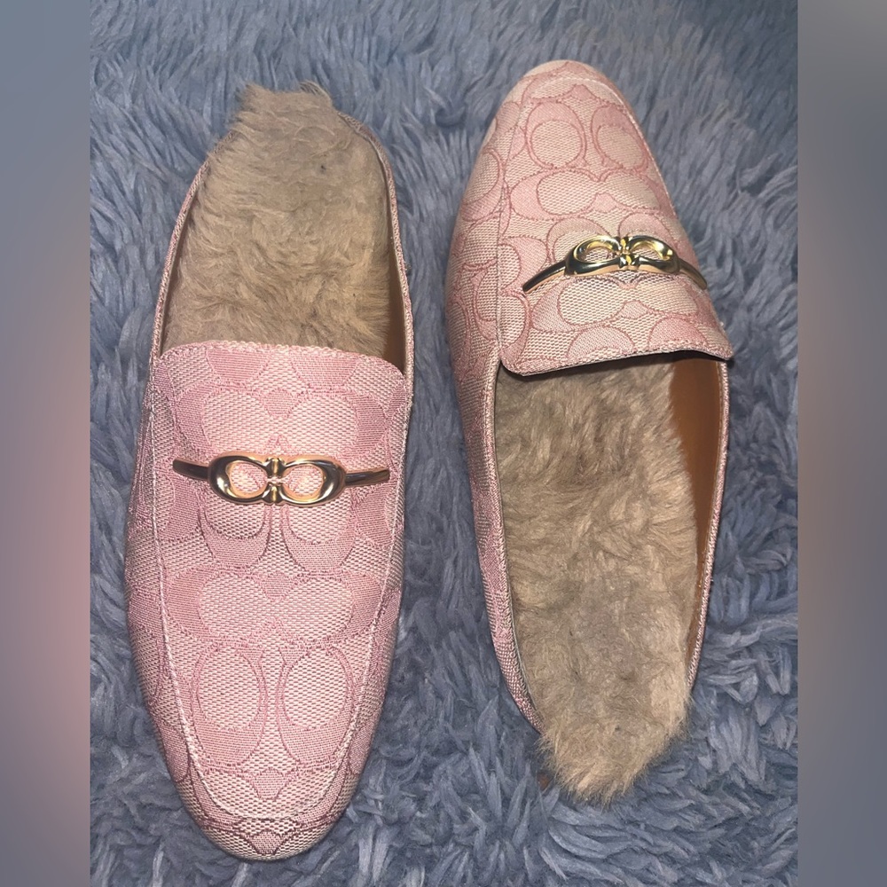 Coach Sienna fur slide on loafer